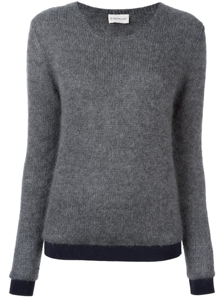 Moncler Knitted Sweater, Women's, Size: Xs, Grey, Polyamide/mohair/wool