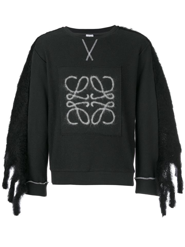 Loewe Logo Embellished Sleeve Sweater - Grey