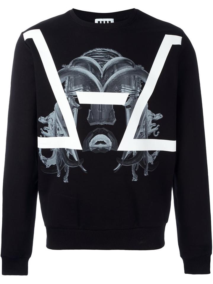 Les Hommes Mask Print Sweatshirt, Men's, Size: Medium, Black, Cotton