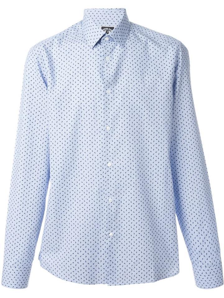 Kenzo Cactus Shirt, Men's, Size: 42, Blue, Cotton