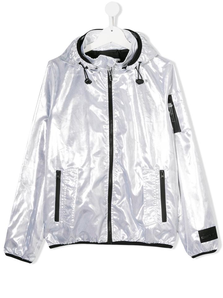 Diadora Junior Metallic Bomber Jacket - Grey