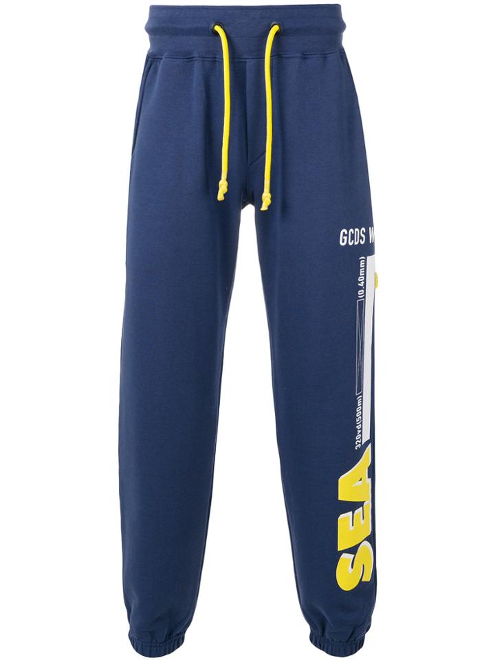 Gcds Drawstring Track Trousers - Blue