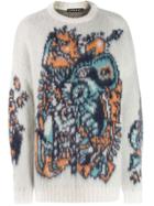 Y/project Oversized Intarsia Knit Sweater - White