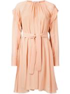 Chloé Belted Long-sleeve Dress - Orange