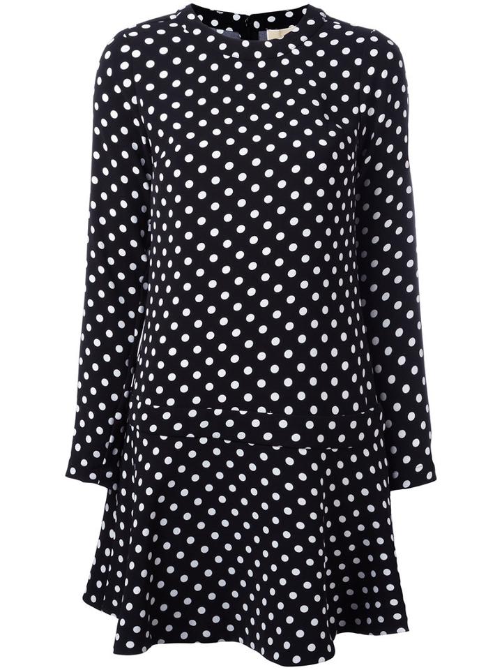 Michael Michael Kors Dots Print Dress, Women's, Size: Medium, Black, Polyester