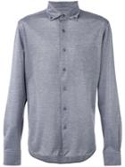 Ermenegildo Zegna - Button-down Long Sleeved Shirt - Men - Cotton - 54, Grey, Cotton