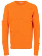 Jw Anderson Pocket Embellished Crew Neck Sweater - Yellow & Orange