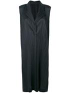 Pleats Please By Issey Miyake - Pleated Long Blazer - Women - Polyester - 4, Black, Polyester