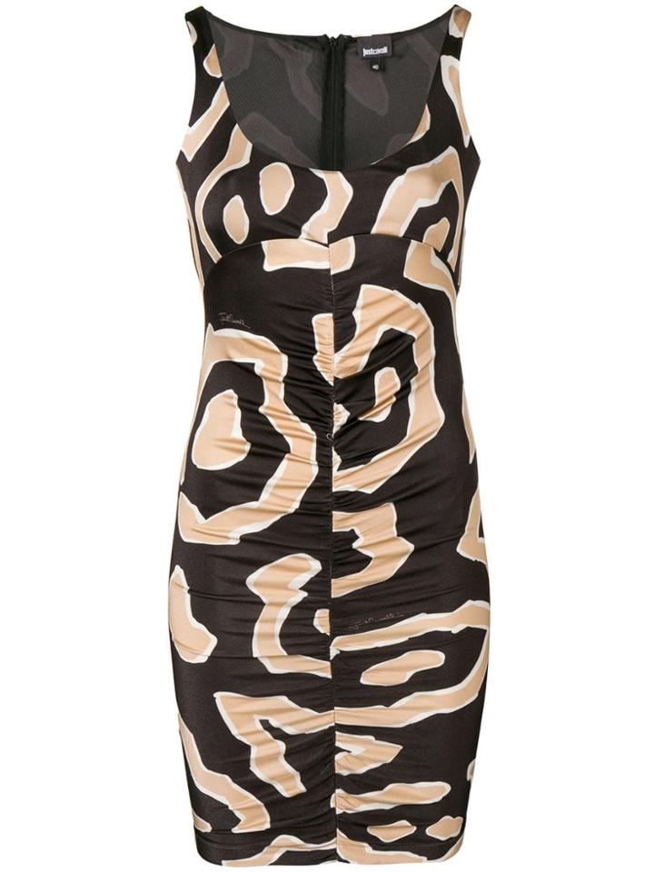 Just Cavalli Contrast Fitted Mini Dress - Black