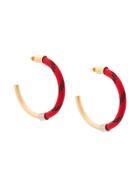 Marni Woven Hoop Earrings - Red