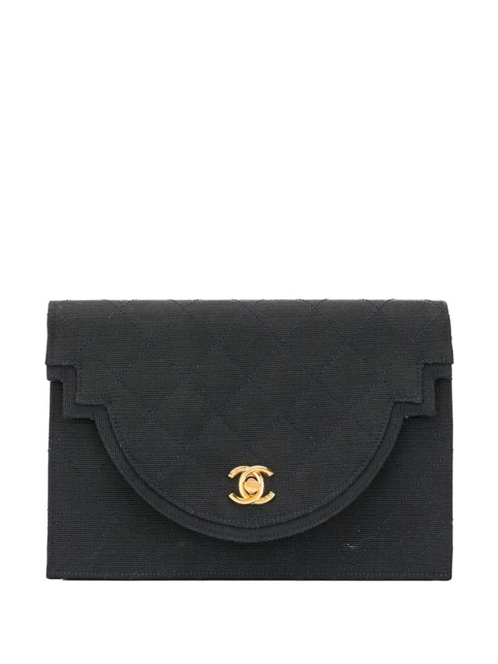 Chanel Vintage Designed Flap Turn-lock Clutch Bag - Blue