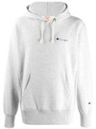 Champion Logo Embroidery Hoodie - Grey