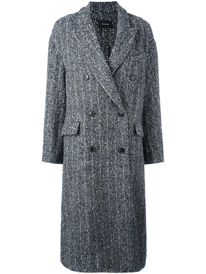 Isabel Marant Oversize Button-up Coat, Women's, Size: 36, Grey, Cotton/alpaca