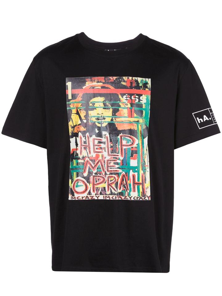 Haculla Help Me Printed T-shirt - Black