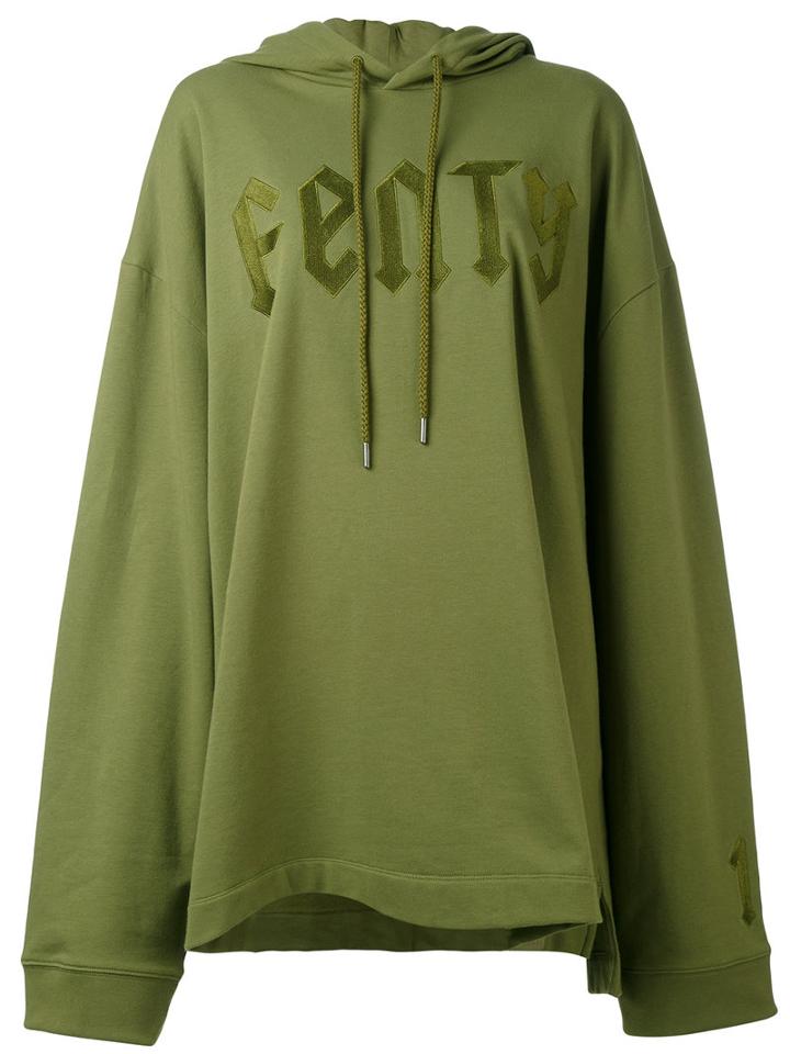 Puma - Fenty X Puma Front Lace Hoodie - Women - Cotton/polyester/spandex/elastane - Xs, Green, Cotton/polyester/spandex/elastane