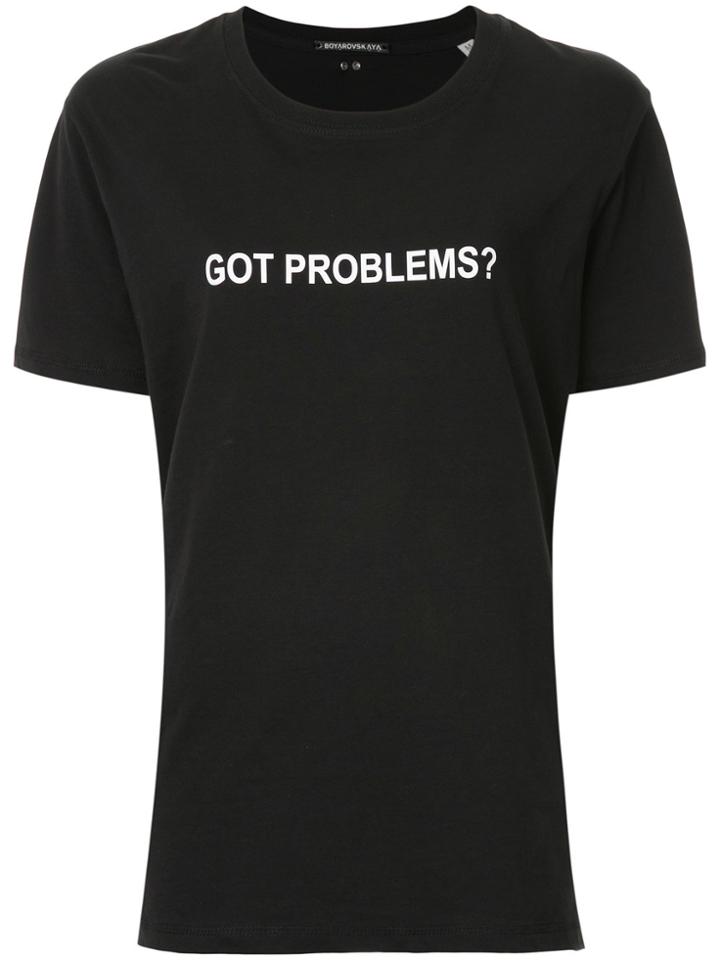 Boyarovskaya Slogan Print T-shirt - Black