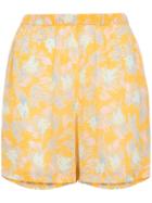 A Peace Treaty Yuna Print Crepe Shorts - Yellow & Orange