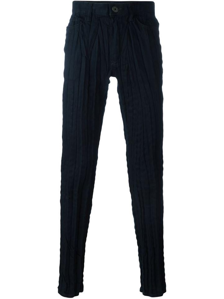 Issey Miyake Men Creased Skinny Trousers