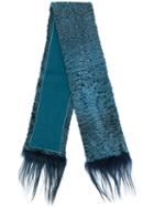 Liska - Thin Scarf - Women - Persian Lamb Fur/horse Hair - One Size, Blue, Persian Lamb Fur/horse Hair