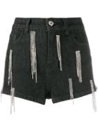 Amen High Waisted Embellished Shorts - Black
