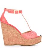 Jimmy Choo Portia Sandals, Women's, Size: 36, Pink/purple, Leather/cork
