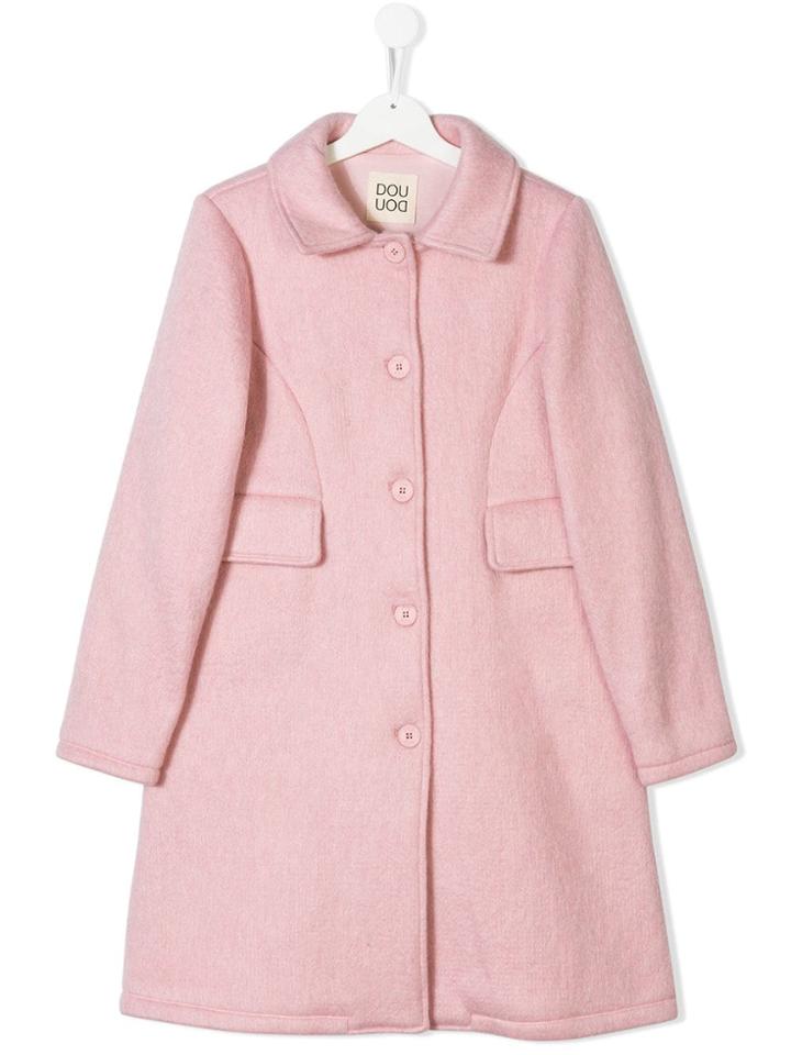 Douuod Kids Teen Single-breasted Coat - Pink & Purple
