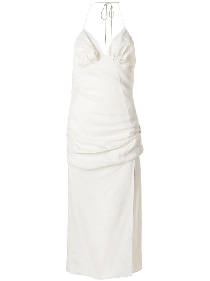 Jacquemus Gathered Design Midi Dress - White