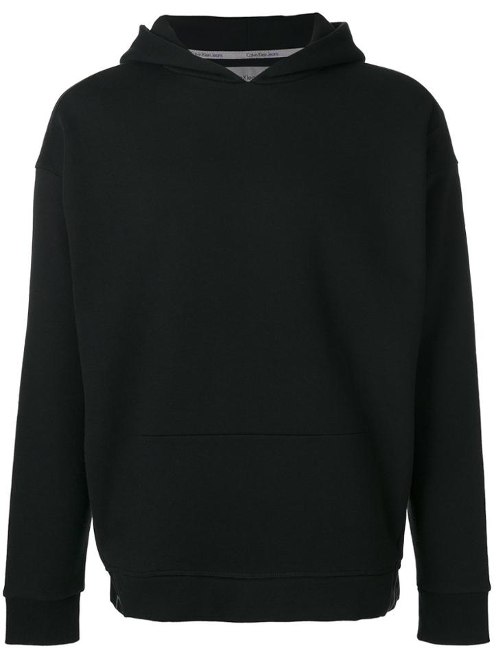 Calvin Klein Branded Hem Hoodie - Black