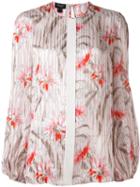 Giambattista Valli Striped Floral Print Blouse