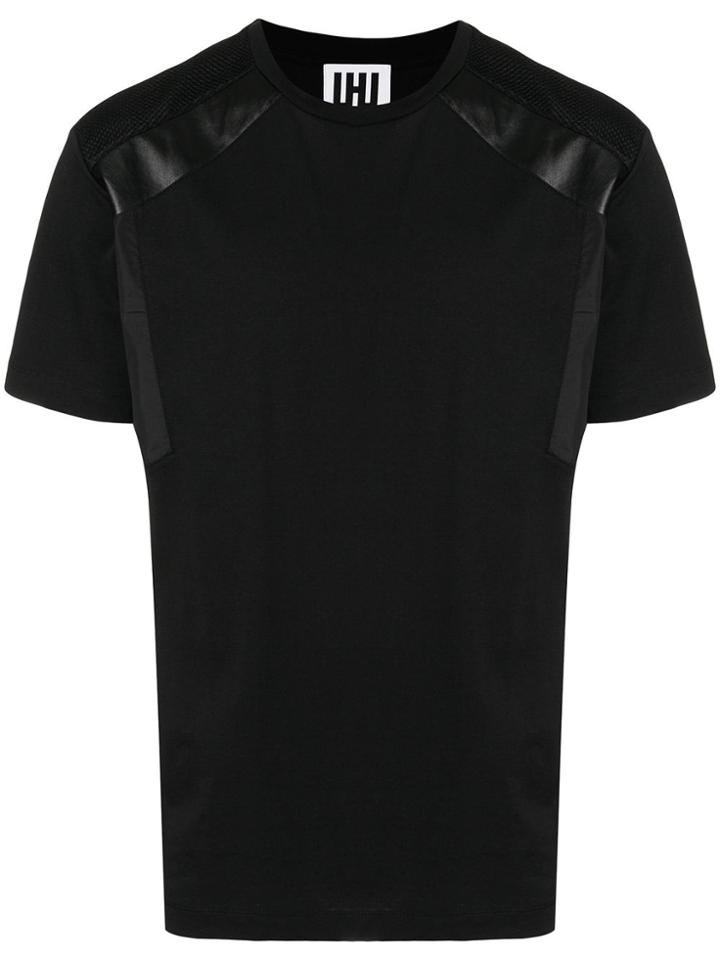 Les Hommes Shoulder Insert T-shirt - Black