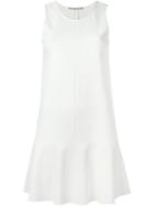 Ermanno Scervino Godet Hem Sleeveless Dress, Women's, Size: 46, White, Viscose/spandex/elastane