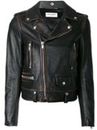 Saint Laurent - Classic Bouche Motorcycle Jacket - Women - Cotton/calf Leather/polyester/cupro - 34, Brown, Cotton/calf Leather/polyester/cupro