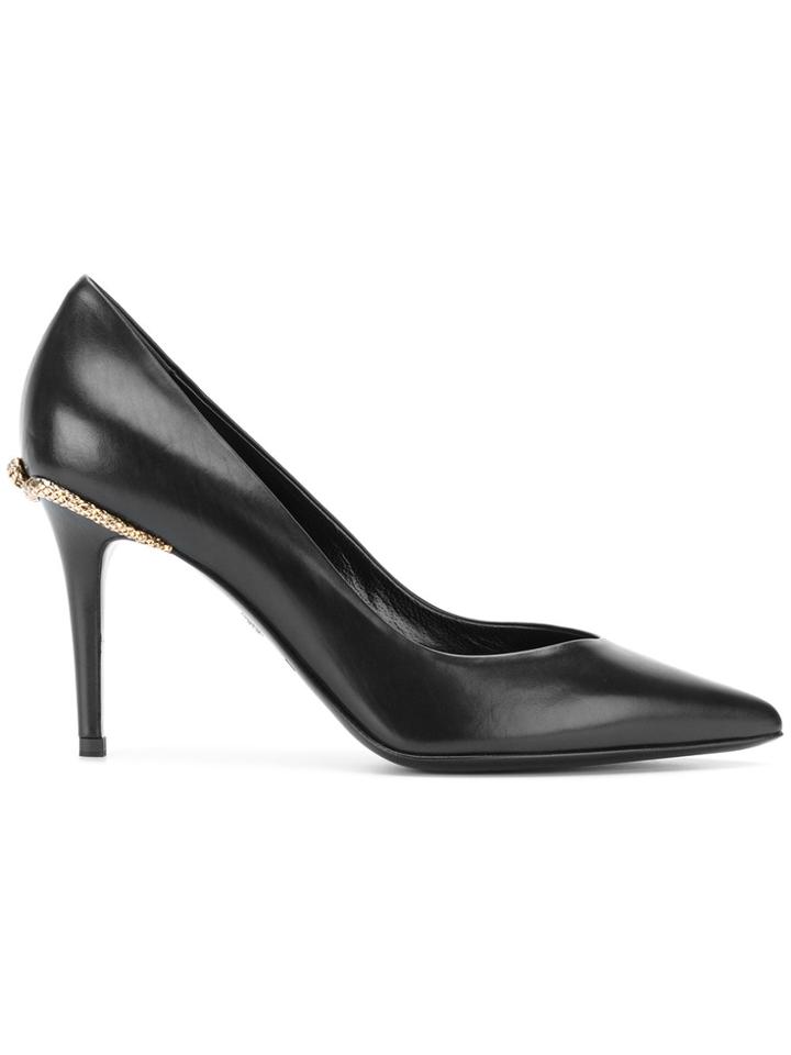 Roberto Cavalli Snake Embellished Pumps - Black