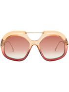 Fendi Gradient Aviator Sunglasses - Metallic