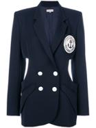 Natasha Zinko Gabardine Cut Out Double Breasted Jacket - Blue