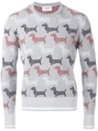 Thom Browne Dog Print Sweater, Men's, Size: 0, Grey, Cotton