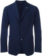 Tagliatore Checked Blazer, Men's, Size: 48, Blue, Cotton