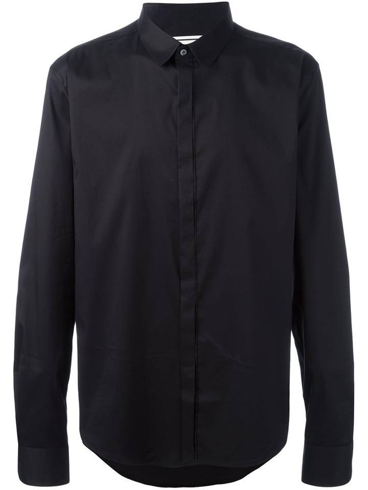 Wooyoungmi Classic Shirt, Men's, Size: 52, Black, Cotton/nylon/spandex/elastane
