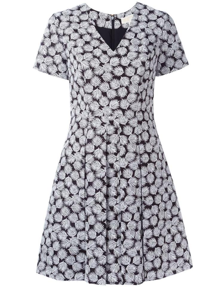 Michael Michael Kors Leaf Print Flared Dress