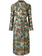 Tagliatore Tropical Print Trench Coat - Blue