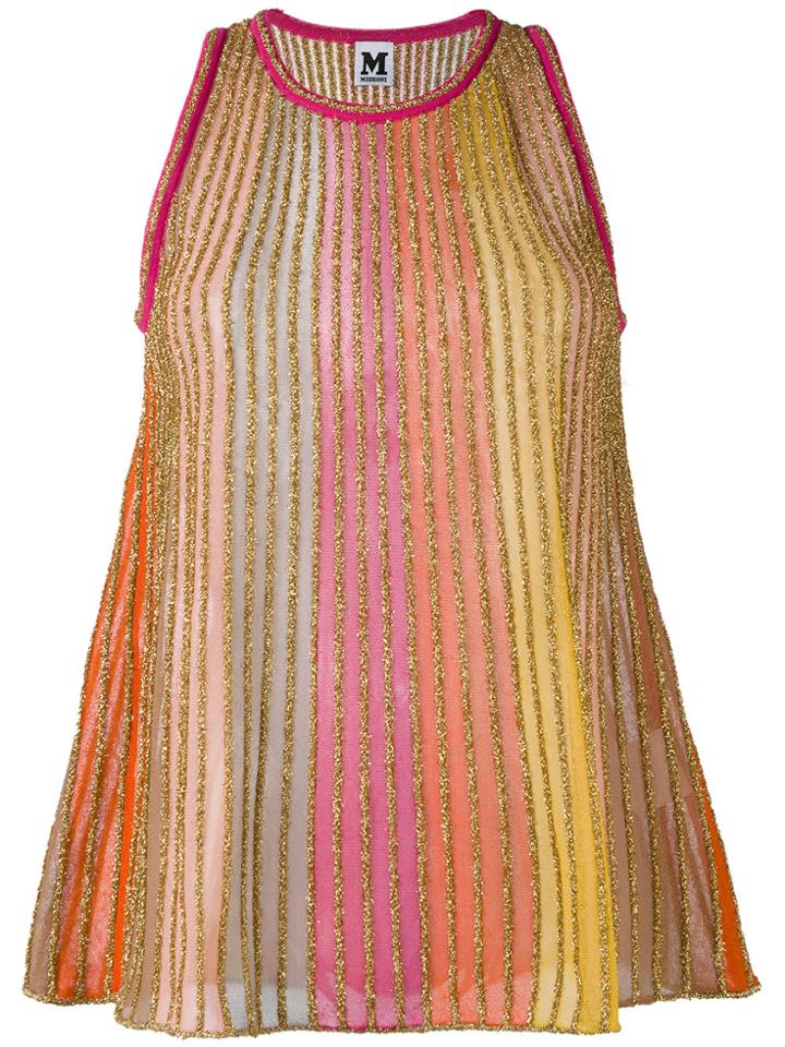 M Missoni Metallic Knit Top - Pink & Purple
