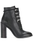 Diesel Hiking Style Heeled Boots - Black