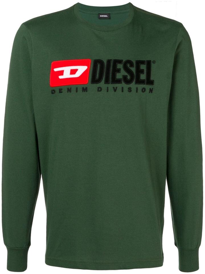 Diesel Embroidered Logo Jersey Sweater - Green