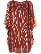 Ingie Paris Embellished Shift Dress - Red