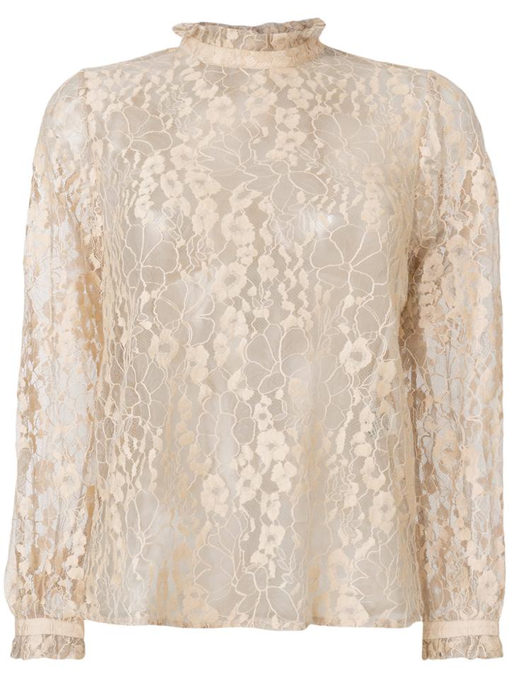 Paul & Joe Sheer Lace Blouse - Nude & Neutrals