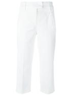 Dondup Capri Trousers, Women's, Size: 40, White, Cotton/spandex/elastane