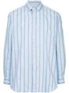 Ports V Embroidered Back Striped Shirt - Blue