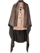 Uma Wang Striped Waistcoat With Trail, Women's, Size: Small, Brown, Linen/flax/silk/viscose