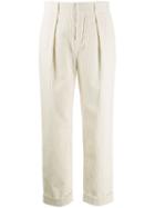 Saint Laurent Tapered Corduroy Trousers - White