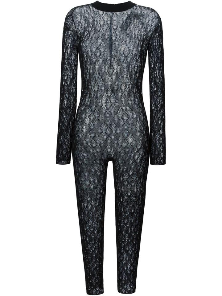 Maison Margiela Floral Lace Body, Women's, Size: S, Black, Viscose/polyester